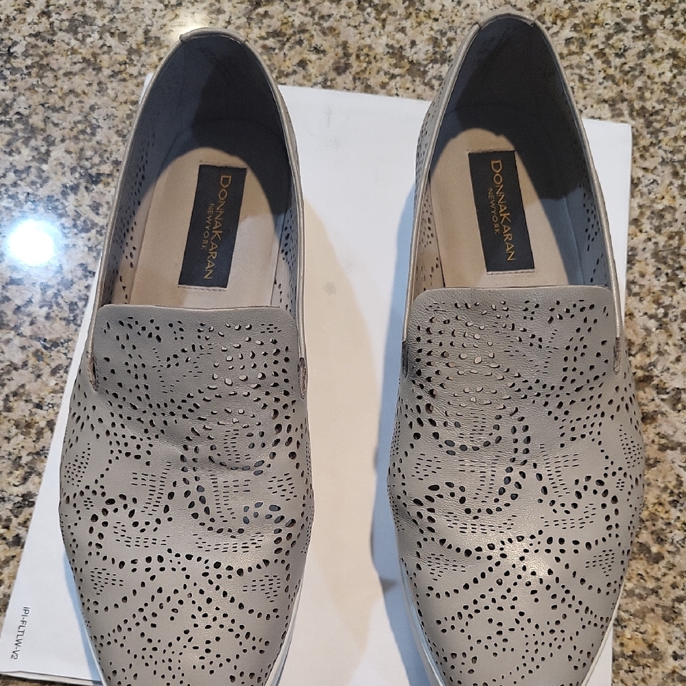 Donna Karan Taupe Perforated Women's Loafers